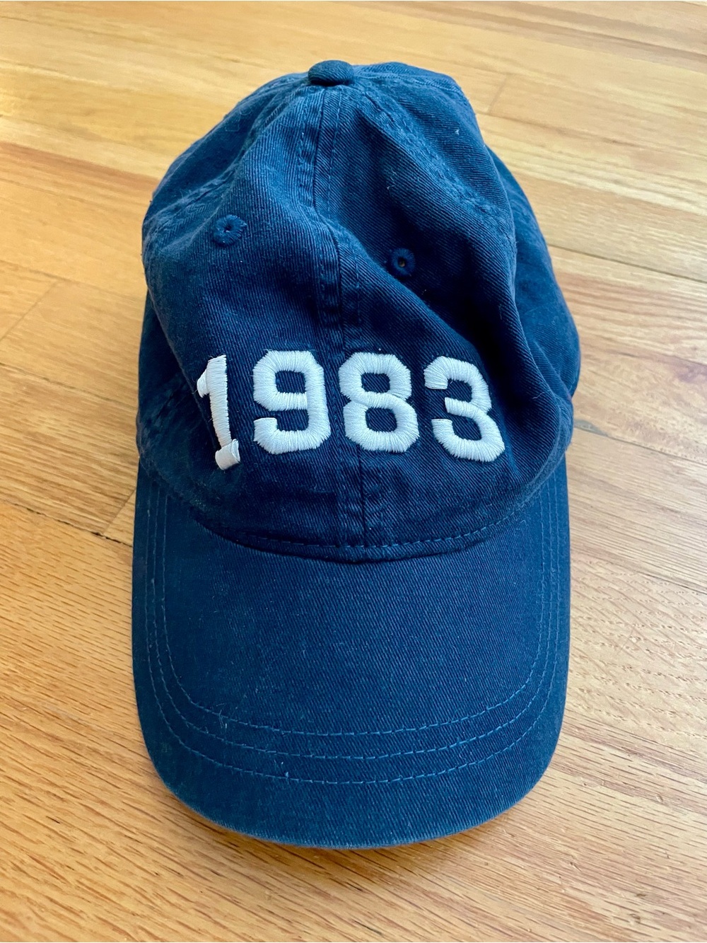 J. Crew Navy Cotton Baseball Cap with Embroidered Detail